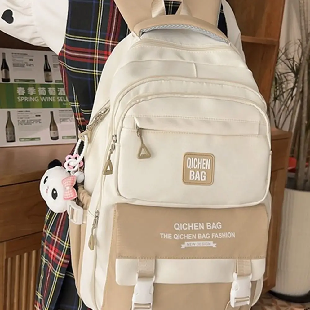 

Large Capacity Students School Bags Multi Pocket Wear-Resistant Girls' Shoulder Bag Lightweight Adjustable Straps