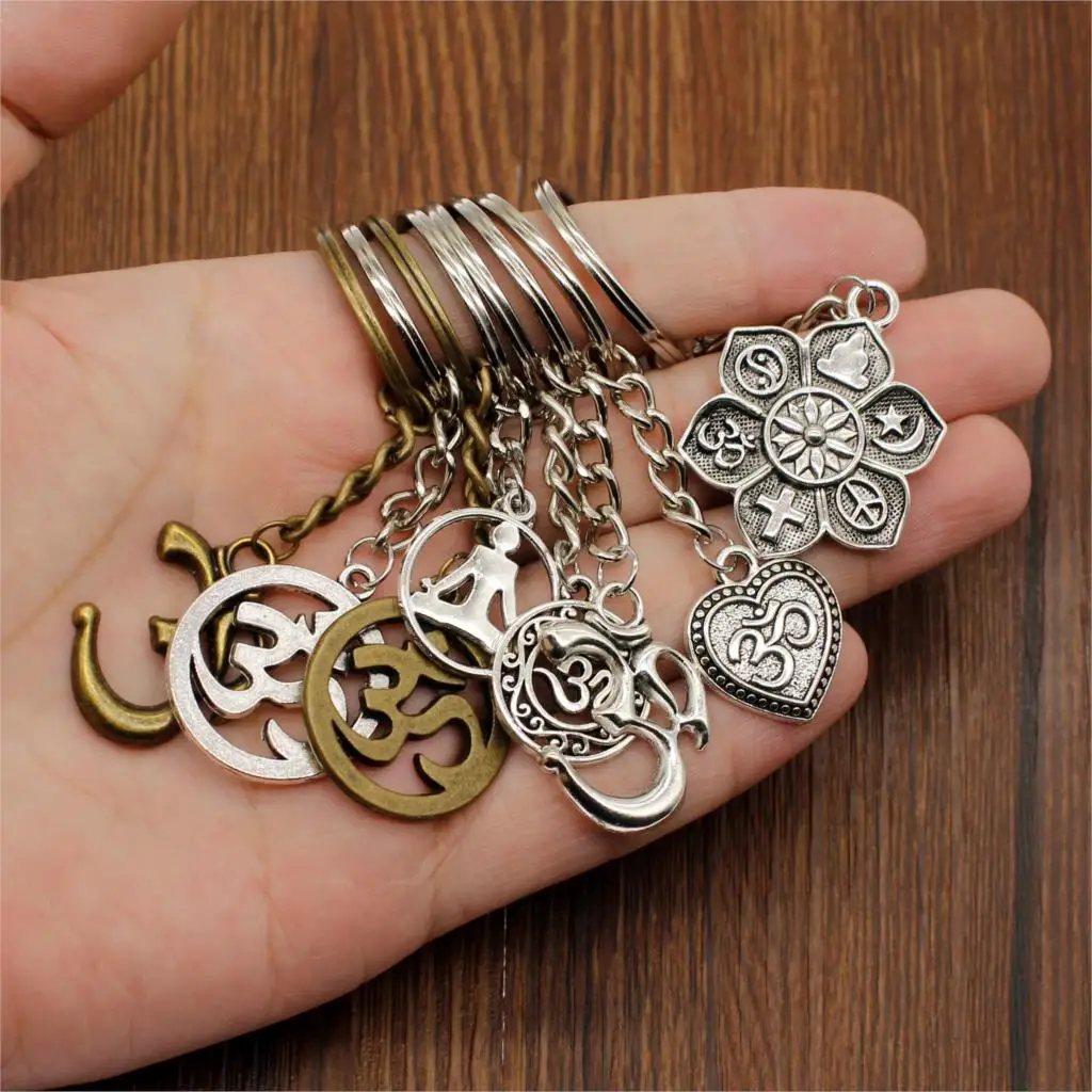 New Pendant Om Charm Metal Keychain Om Movement Key Accessories Gift For Wife Car Key Chain Women