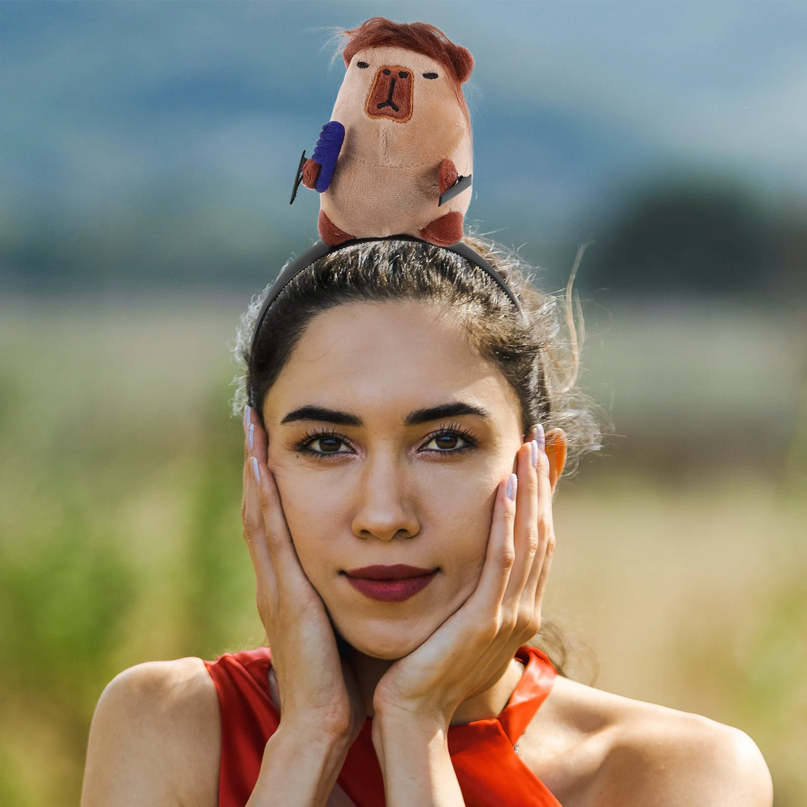 

Capybara Headbands Cartoon Hair Bands Party Accessories Fabric Hoop Girls Photo Prop Stage Performance Hair Care Styling