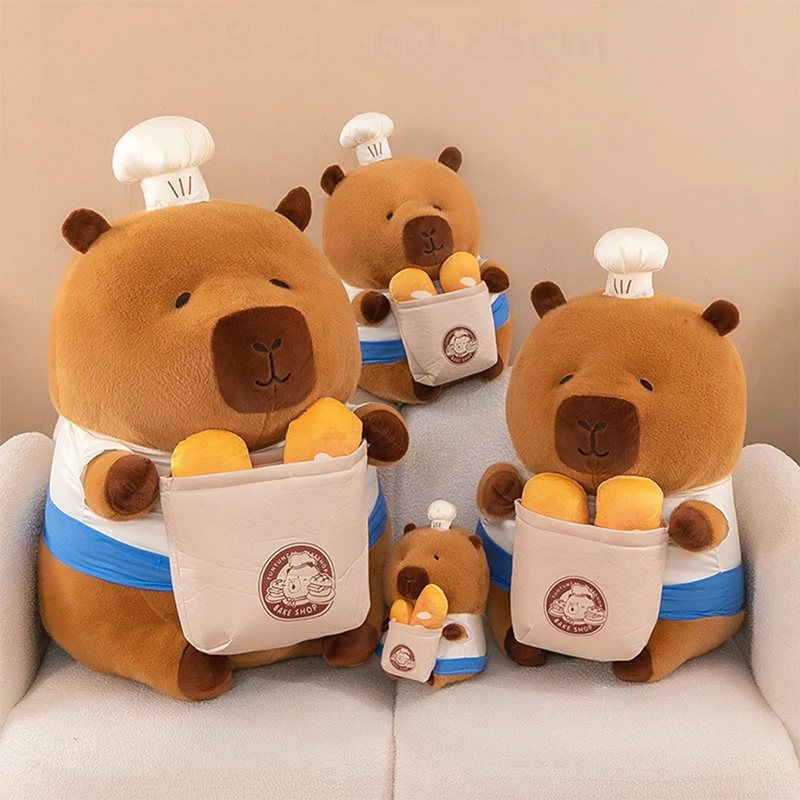 70 cm Kawaii Chef Capybara Knuffel Leuke Lelijke Brood Bakken Nijlpaard Grote Gevulde Pop voor Kinderen Verjaardag Kerstcadeau groothandel Direct