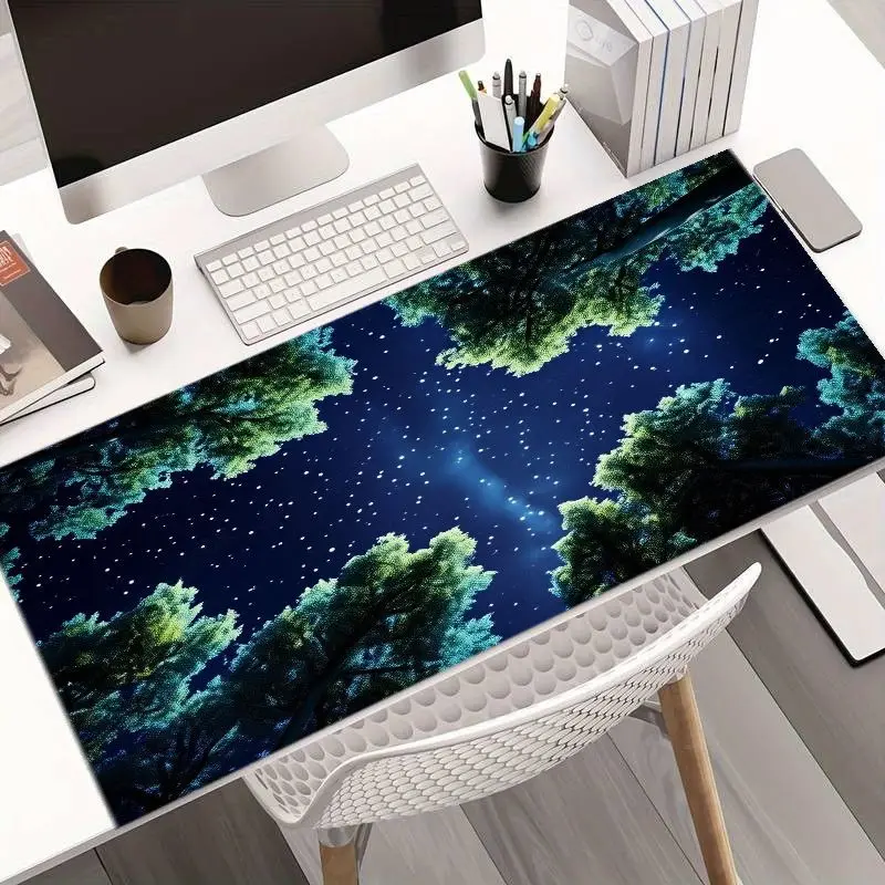 Creative Universe Iron Art Mouse Pad Glowing Nebula Desk Mat Large Starry Sky Non-Slip Gaming Office Home