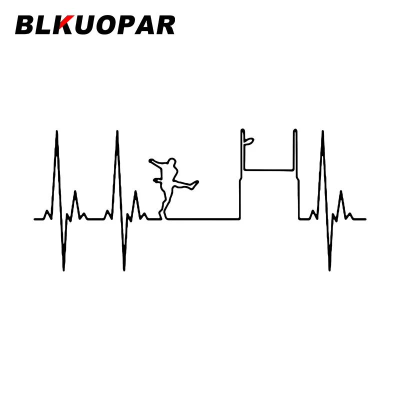 BLKUOPAR Rugby Heartbeat Curve Funny Car Stickers Creative VAN Personality Decal Sunscreen Decoration Scratch-Proof Car Styling