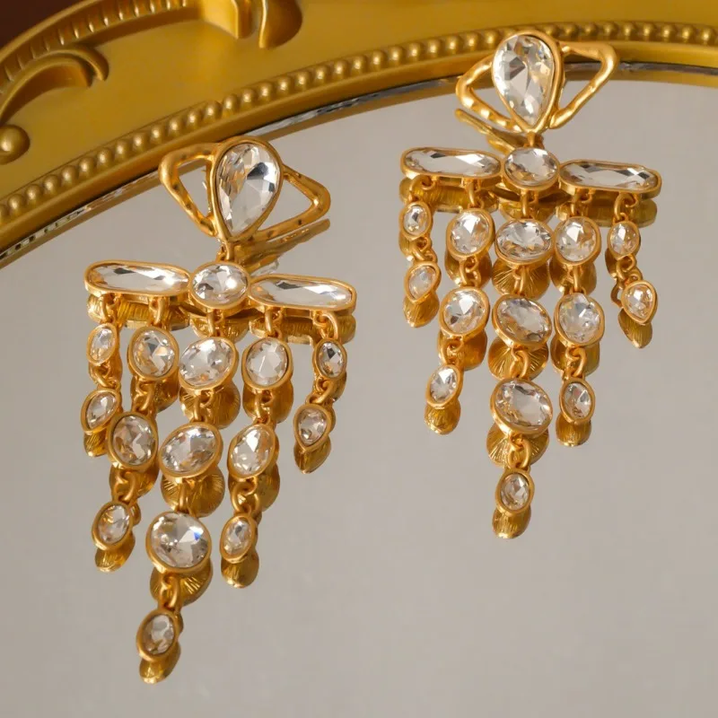 Middle Vintage Ancient Exotic Style Court Style Exaggerated Tasselta Earrings Fashion Statement Big Dangle Earrings for Women