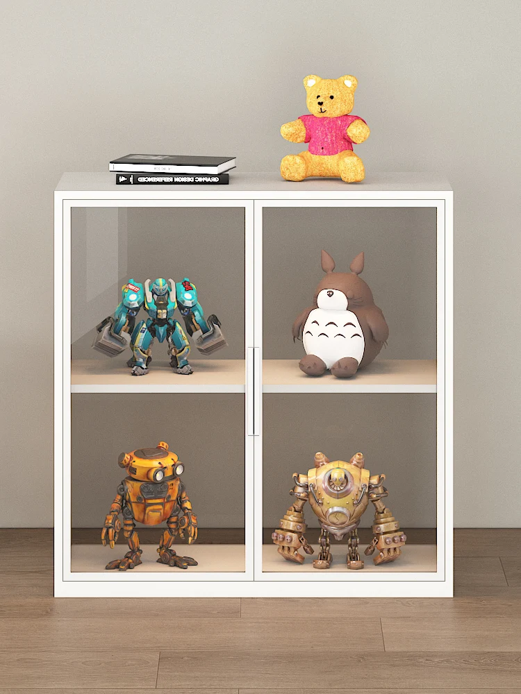 Small Hand-Made Display Cabinet Acrylic Toy Cabinet Solid Wood Desk Display Cabinet Glass Cabinet