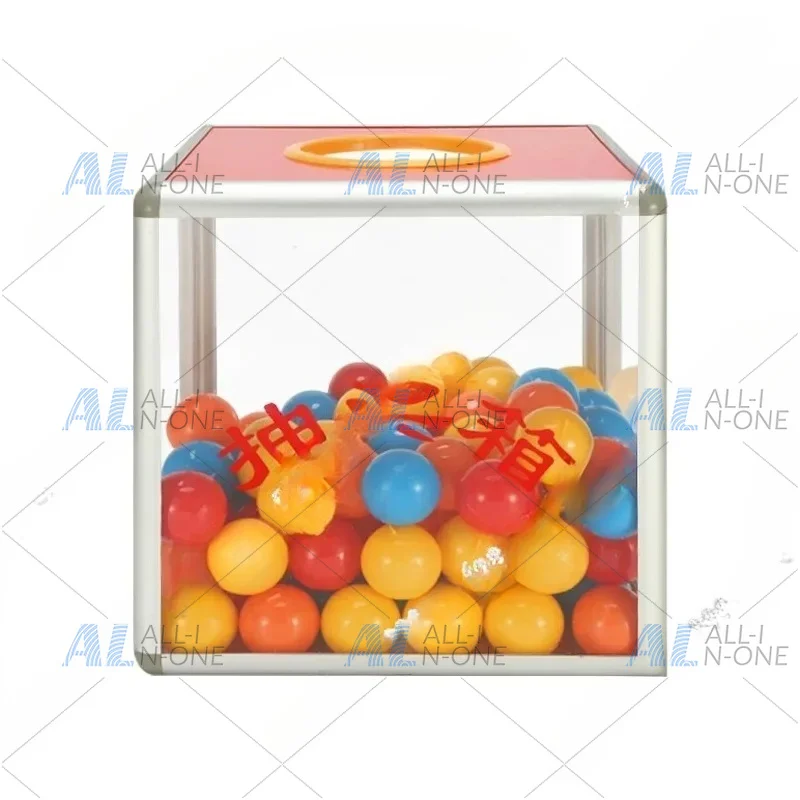 Lottery Lucky Box Donation Ballot Box Square Raffle Ball Game Box Transparent Ticket Holder Fundraising Cubic Storage Container