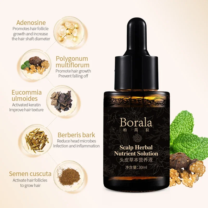 Borala Hair Growth Aftercare Tattoo Scalp Repairing Hair Scalp Herbal Nutrient Solution Hair Growth 30ML/Bottle Aftercare Liquid