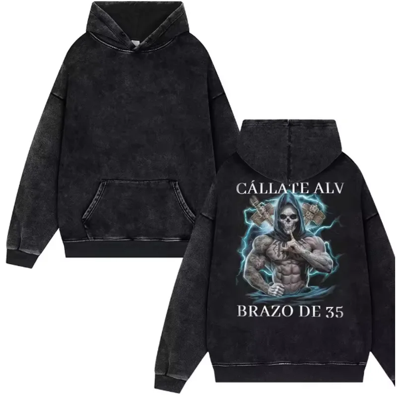 

Streetwear Y2k Harajuku Retro Goth Tops Oversize Hip Hop Punk Vintage Washed Hoodie Men Women Pullover American Unisex Coat Tops