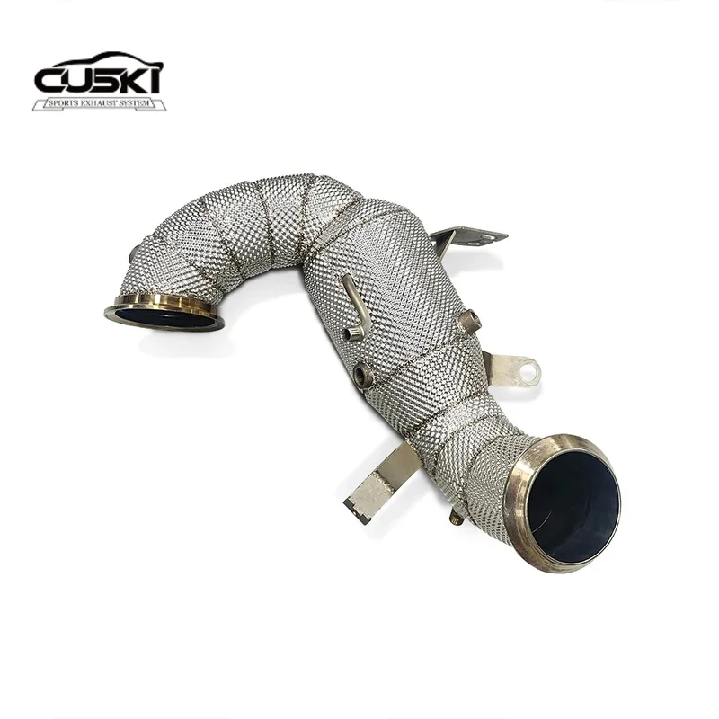 High Flow Exhaust Downpipe Applicable to Mercedes Benz CLA45 A45/A45S AMG 2.0T 2010-2022 quality Stainless Steel Car Exhaust