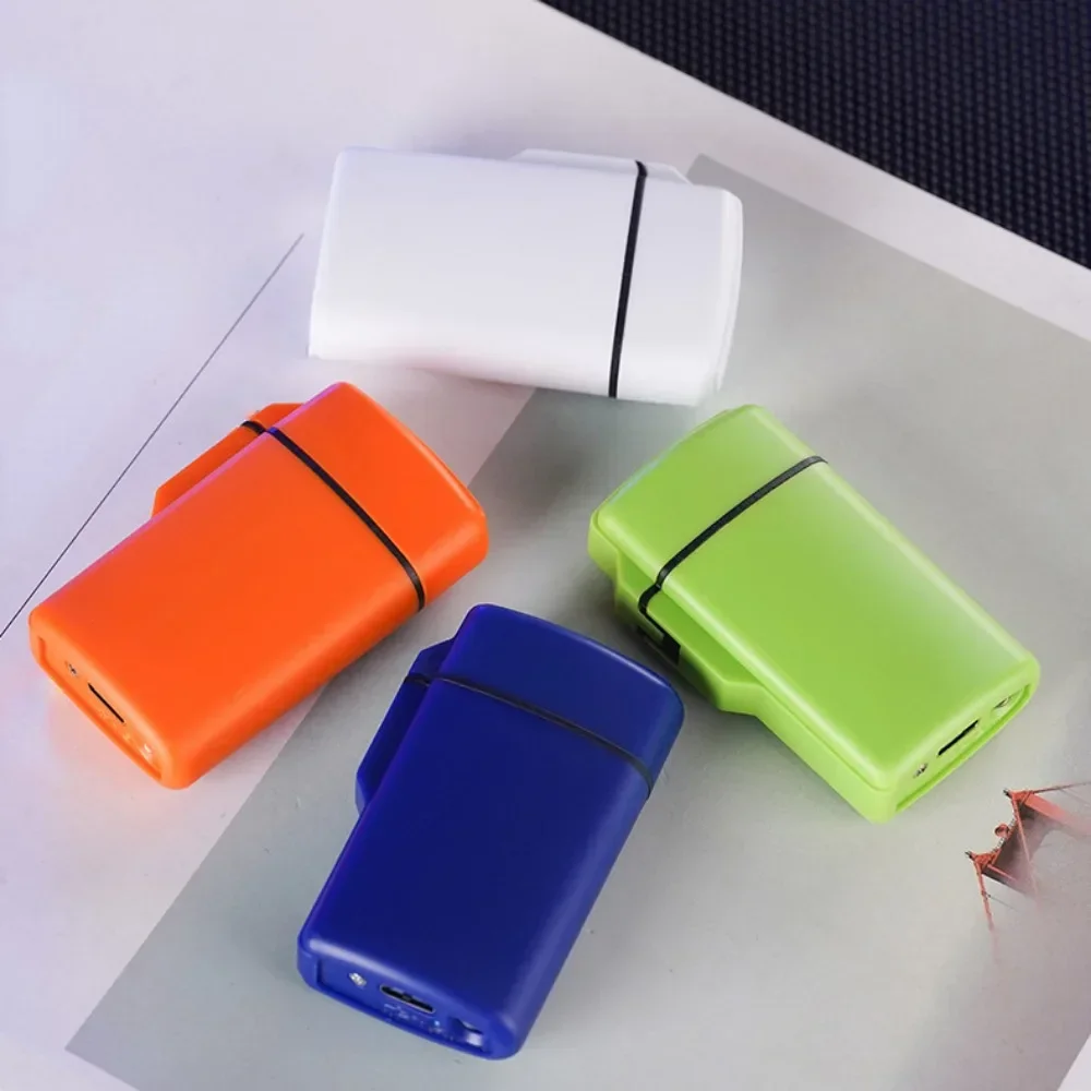 Briquet à impulsion plasma en plastique, coupe-vent, à double arc, sans flamme, type C, briquet électronique rechargeable avec lumière LED, outil pour fumer