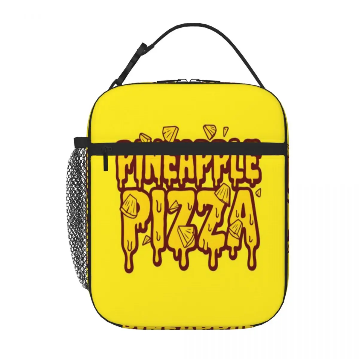 Hot Sale Pineapple Pizza Typography Large Capacity Cooler Tote Campus Lunch Lunch Handbag