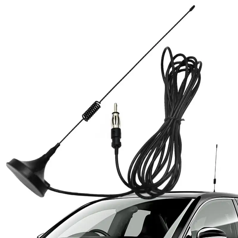 Antena de Rádio do Carro com Base Magnética para Caravanas, Telhado Automóvel Estéreo, FM e Sinal AM, Aérea Amplificada