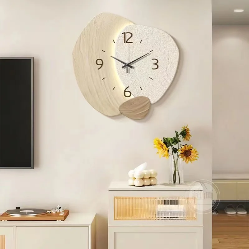 30CM Wall Clock Living Room Simple Modern Restaurant Creative Clock Hanging Table Hanging Wall Advanced Senior Cream Style Mural