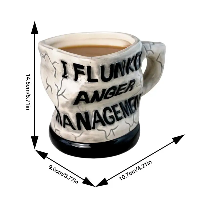Anger Management Inspirational Coffee Mugs Ceramic Coffee Cup Tea Mug Humor Beverage Mug Creative Water Drinking Cup For Wine
