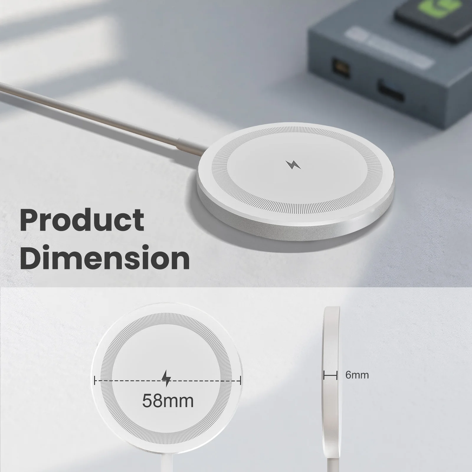 شاحن لاسلكي مغناطيسي بقدرة 25 وات، قاعدة شحن سريعة، نوع C، هاتف USB لهاتف Magsafe iPhone 17-11 Pro Max Samsung