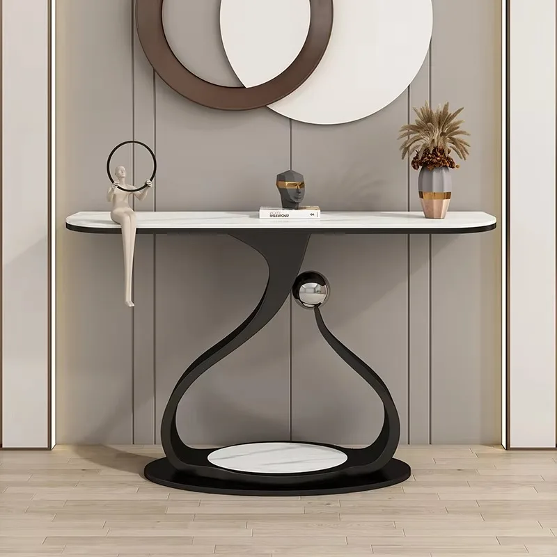 Meja Konsol Ruang Tamu Batu Meja Konsol Pintu Masuk Lobi Aula Antik Furnitur Ingresso Luxuryo Konsol Lorong Mewah