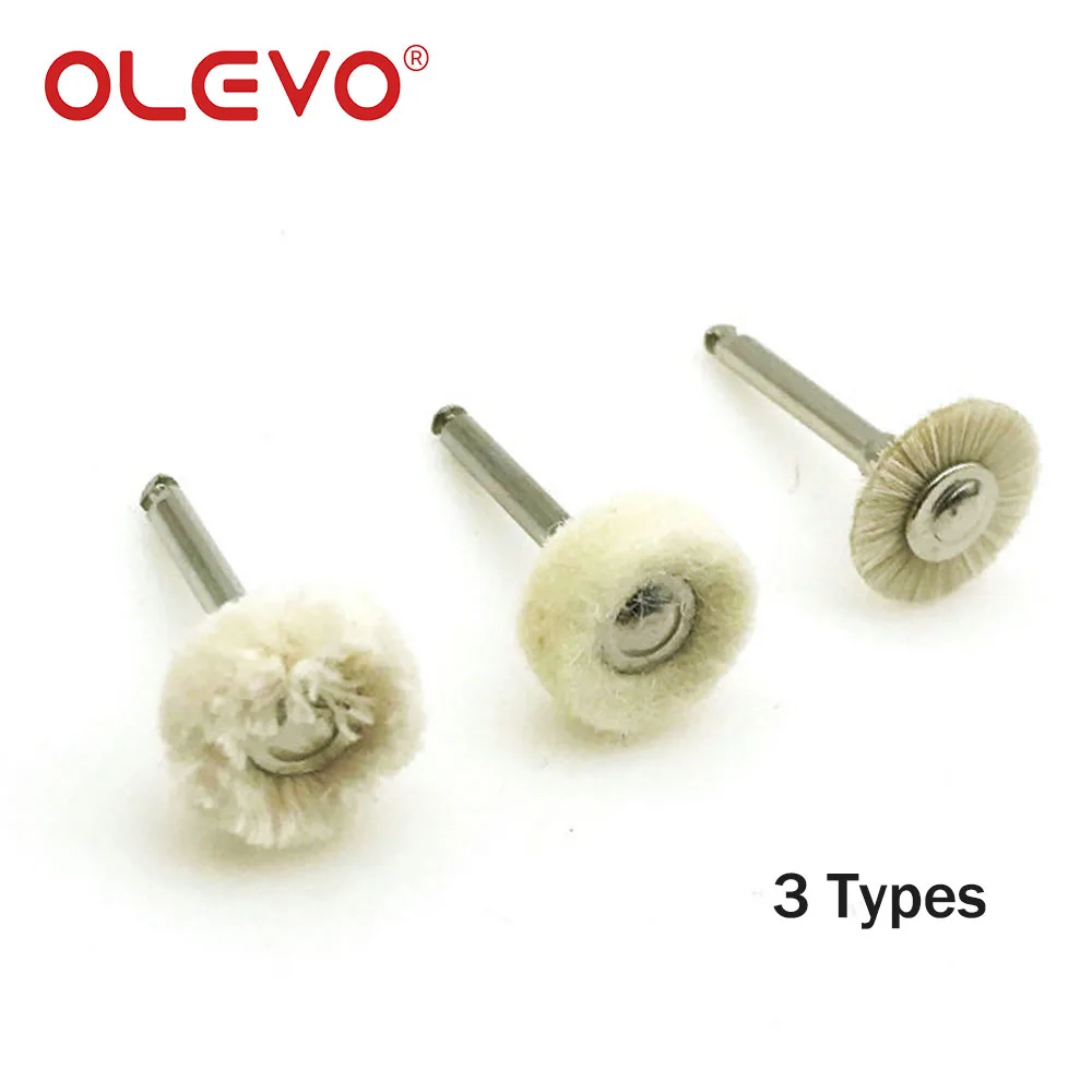 OLEVO 6 Pcs Dental Polishing Wheel Felt Buffing Brush Odontologia Teeth Polisher Rotary Tools For Low Speed Handpiece 2.35mm