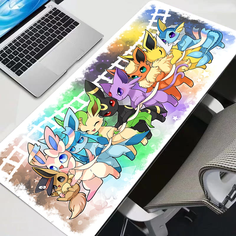 Tapis de souris grand format Pokemon Pikachu Gamer Anime XXL, tapis de bureau pour clavier et souris, tapis en caoutchouc, tapis de souris pour ordinateur portable