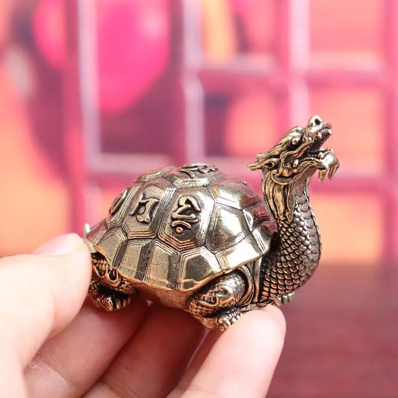 New Creative Dragon Turtle Burner Xuanwu Zen Office Desk Incense Holder Copper Ornament Decorative Craft