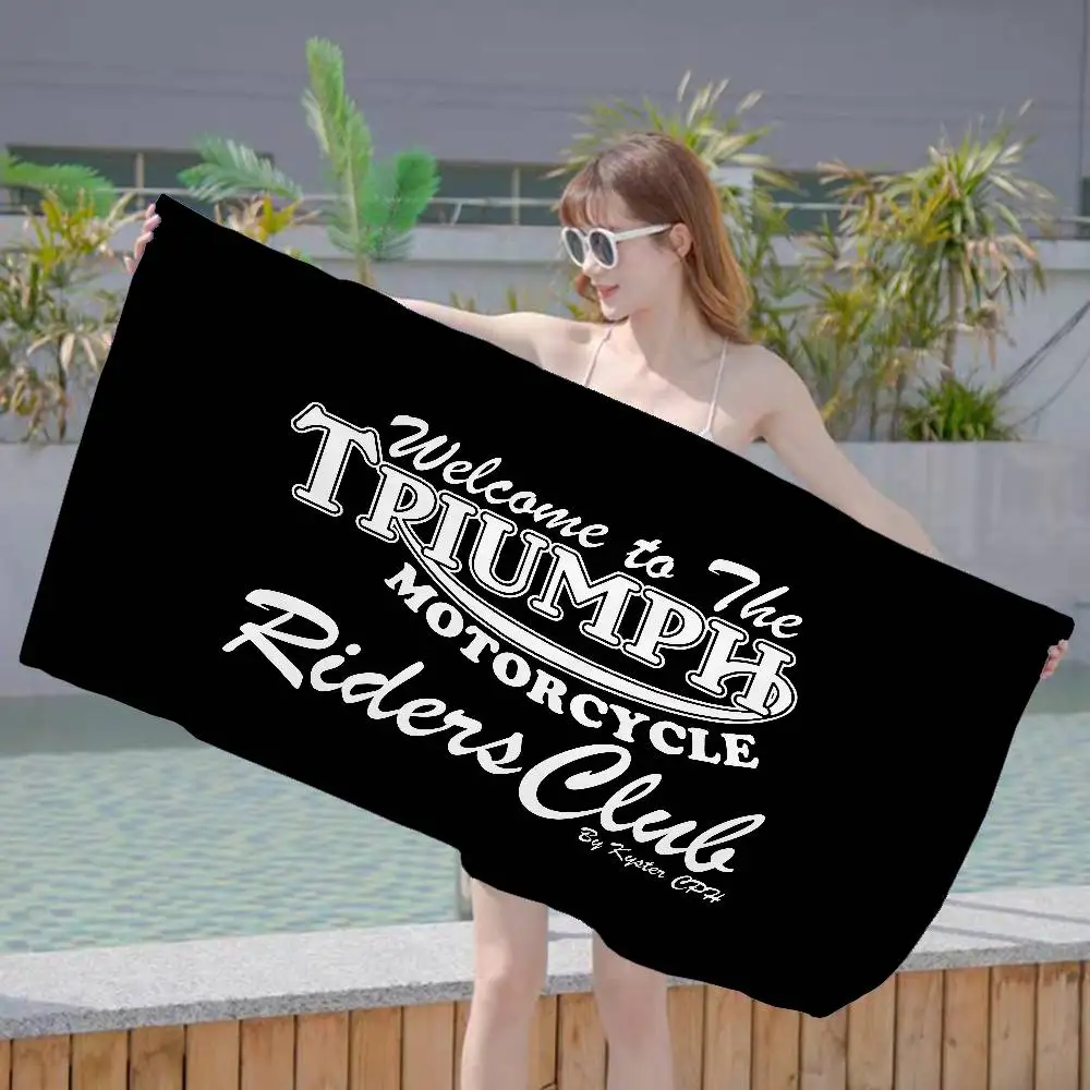 T-Triumphs Logo Microfiber Blanket Quick Drying Beach Towels Oversized Printing Super Absorbent Pool Towel Blanket