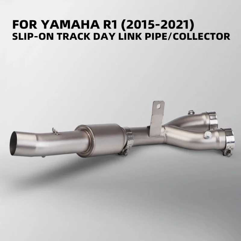 Slip-On Exhaust Mid Link Pipe 51mm Stainless Steel for Yamaha YZF-R1 R1M MT-10 2015-2021 New