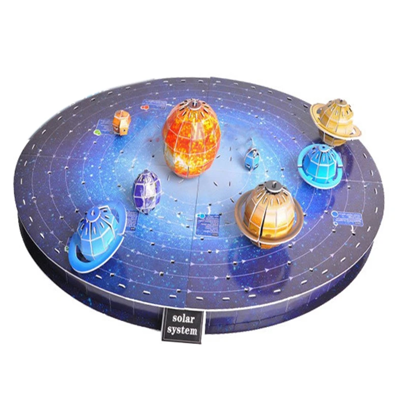 146Pcs 3D Solar System Puzzle Set Planet Board Game 3D Paper DIY Jigsaw Learning & Education Science Toy Age 6+ Birthday Gift