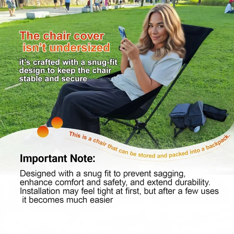 High Back Camping Chair, Ultra-Lightweight Compact Folding Backpacking Chair for Adults with Carry Bag, Quick Setup for Outdoor
