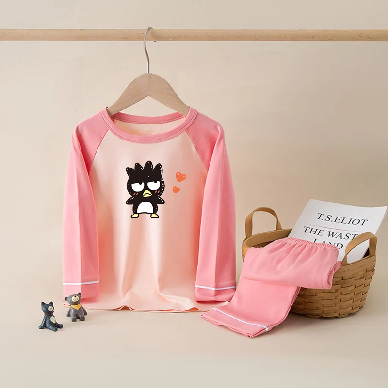 Bad Badtz Maru Kids Boys Girls Pajamas Sets Sleepwear Cartoon Long Sleeve T-Shirt Tops with Pants Baby Spring Autumn Clothes