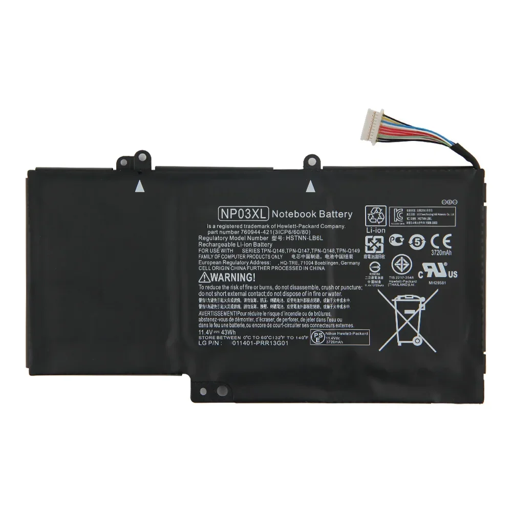 High-Quality Replacement Battery For HP Pavilion X360 TPN-Q146 13-A010DX HSTNN-LB6L NP03XL J8C75PA 15-U363CL 13-A081NR TPN-Q149