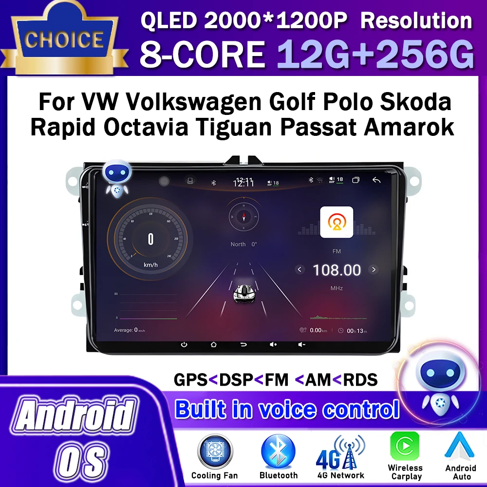 

for VW Volkswagen Golf Polo Skoda Rapid Octavia Tiguan Passat Amarok Android OS Car Multimedia Stereo Player GPS CarPlay WIFI