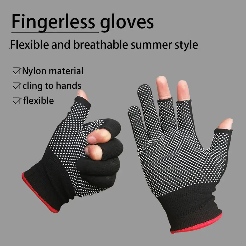 Three-finger Thin Gloves Impact Resistance Non-slip Breathable Adjustable Half Finger Cycling Gloves Mittens