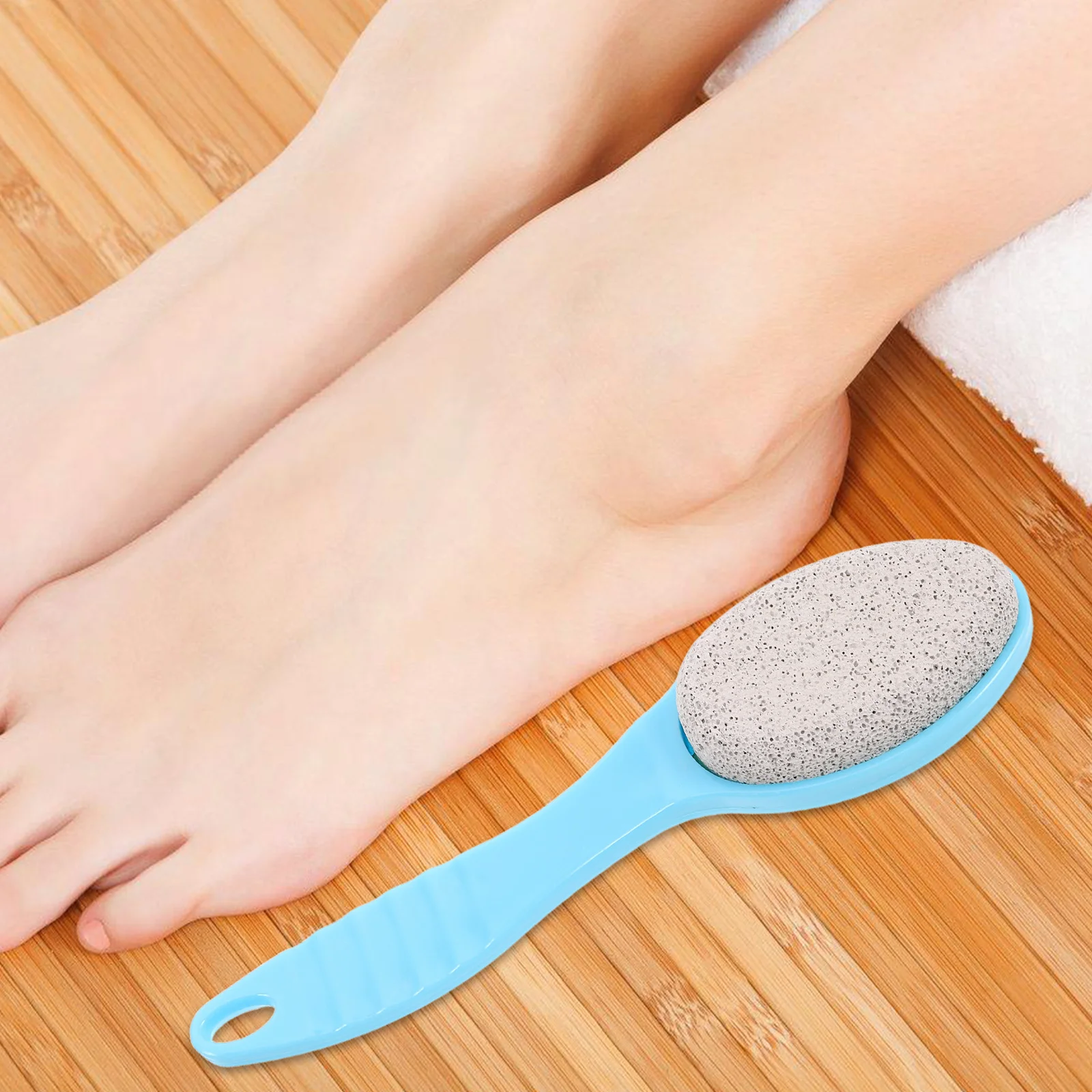 Dubbelzijdig Voet Scrubber Exfoliërende Tool Ergonomisch Handvat Puimsteen Borstel Pedicure Dode Huid Remover Thuis Reizen Gebruik