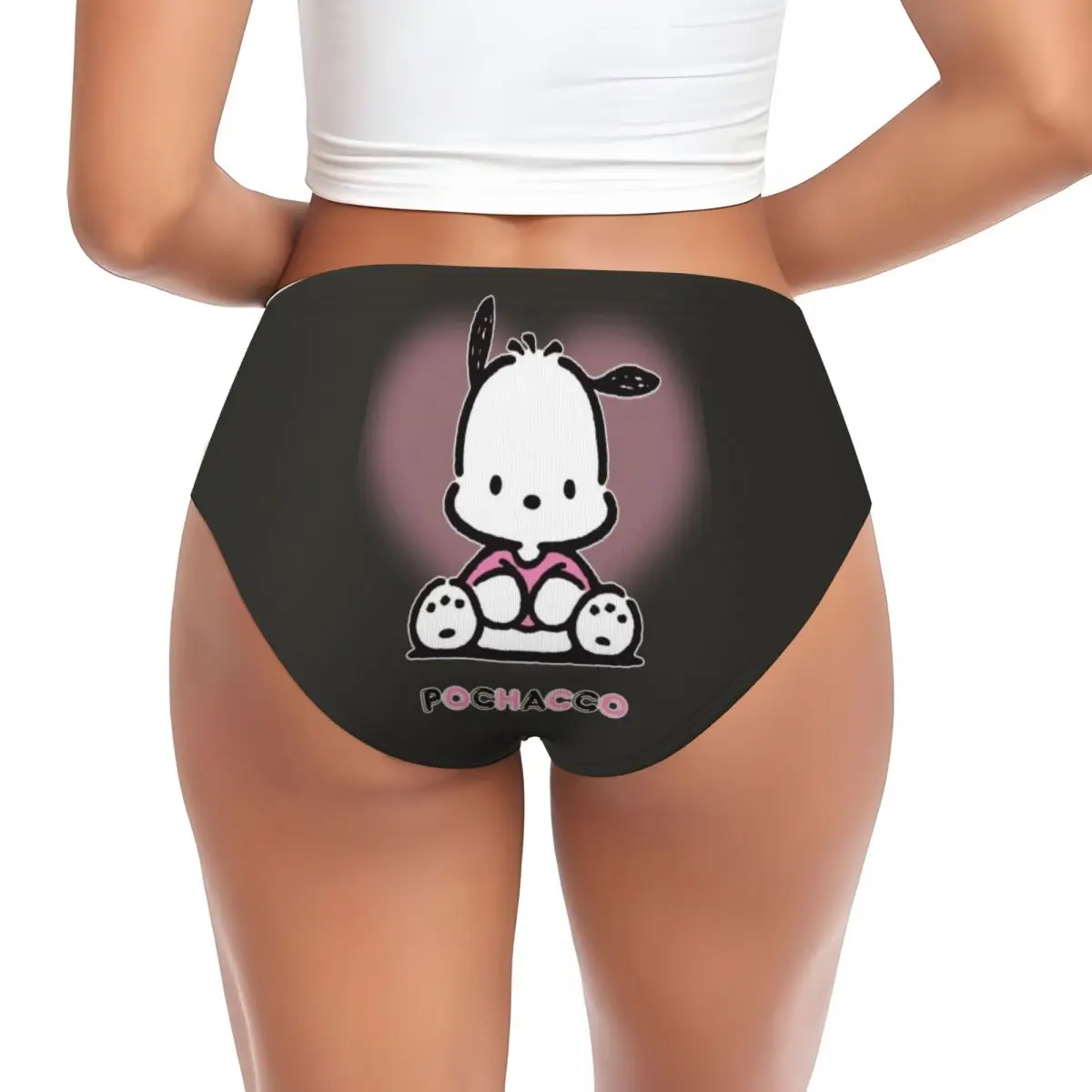 Pochacco-bragas de dibujos animados para mujer, ropa interior elástica transpirable, personalizada, Anime