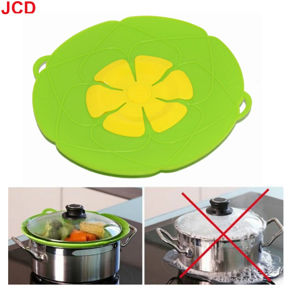 JCD 1pcs 26CM Silicone Overflow Proof Dustproof Pot Cover Kitchen High Temperature Resistant Splash Proof Anti Boiling Pot Cover