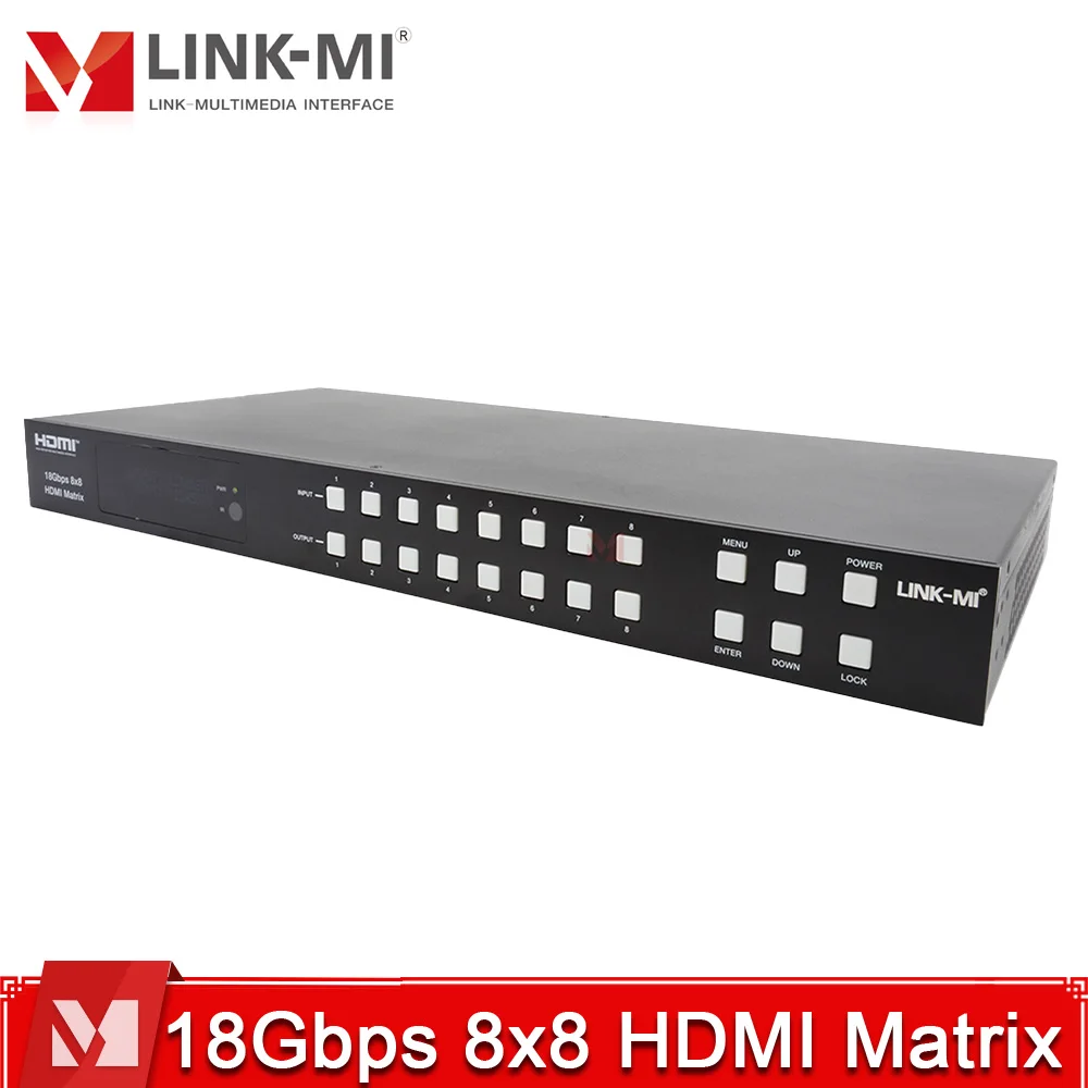 

HDMI Matrix 8x8,18Gbps,4K@60Hz,HDR10+, 8 Input 8 Output,Support ARC,HDCP 2.2,RS232,LAN Control & Web GUI
