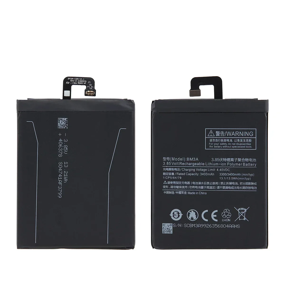 Brand New  BM3A 3400mAh Battery For Xiaomi Mi Note 3 Note3  High Quality Phone Replacement Batteries +Free Tools