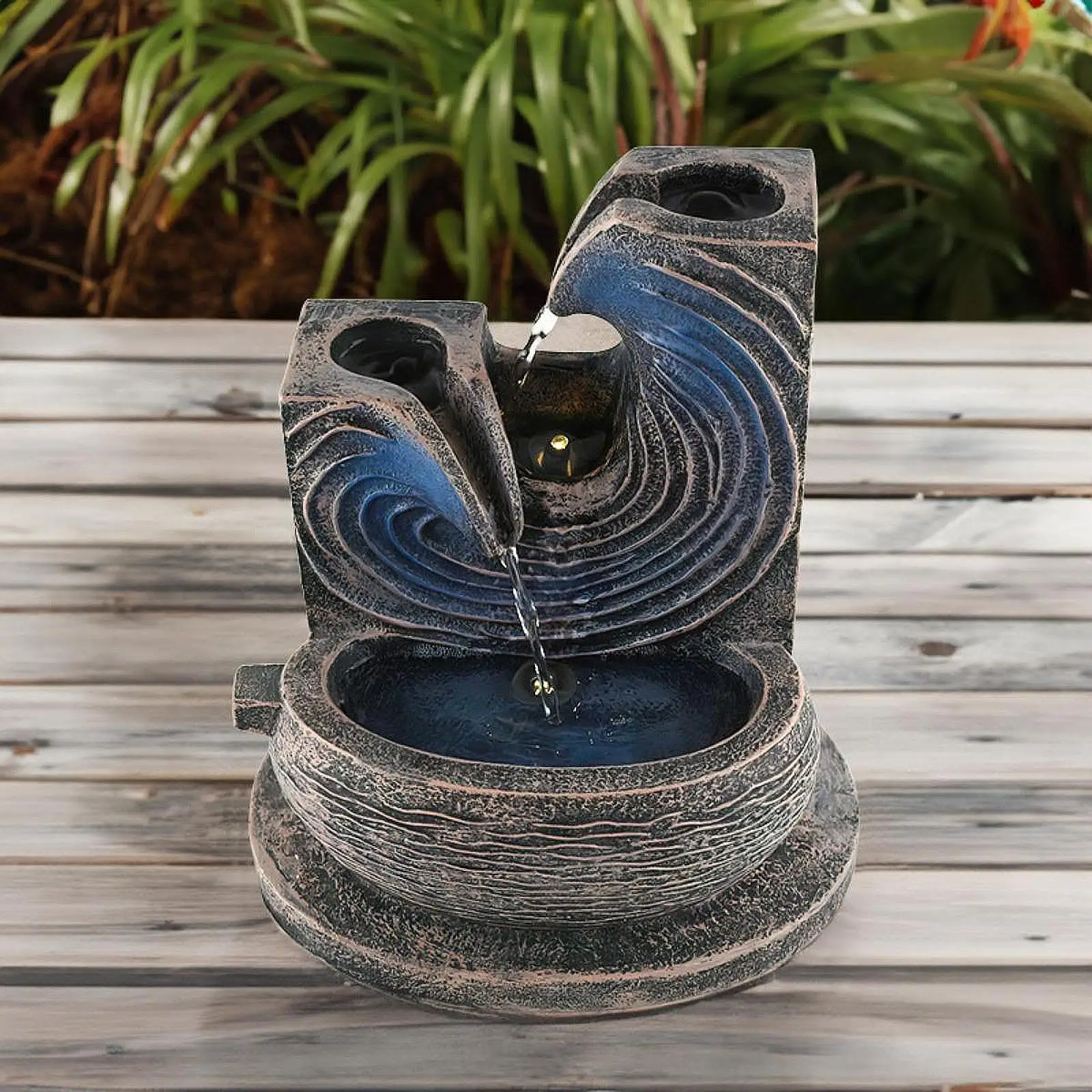 

Indoor Tabletop Fountain Centerpiece Housewarming Gift Desktop Fountain with Light for Patio Entrance Home Tabletop Meditation