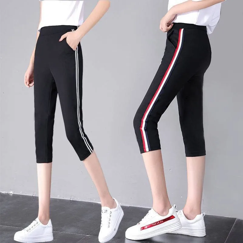 女性のハイウエスト 7 フィート スポーツ パンツ 夏 2023 新しい Sle カジュアル ルーズ フィット 薄い弾性ハーラン カジュアル パンツ