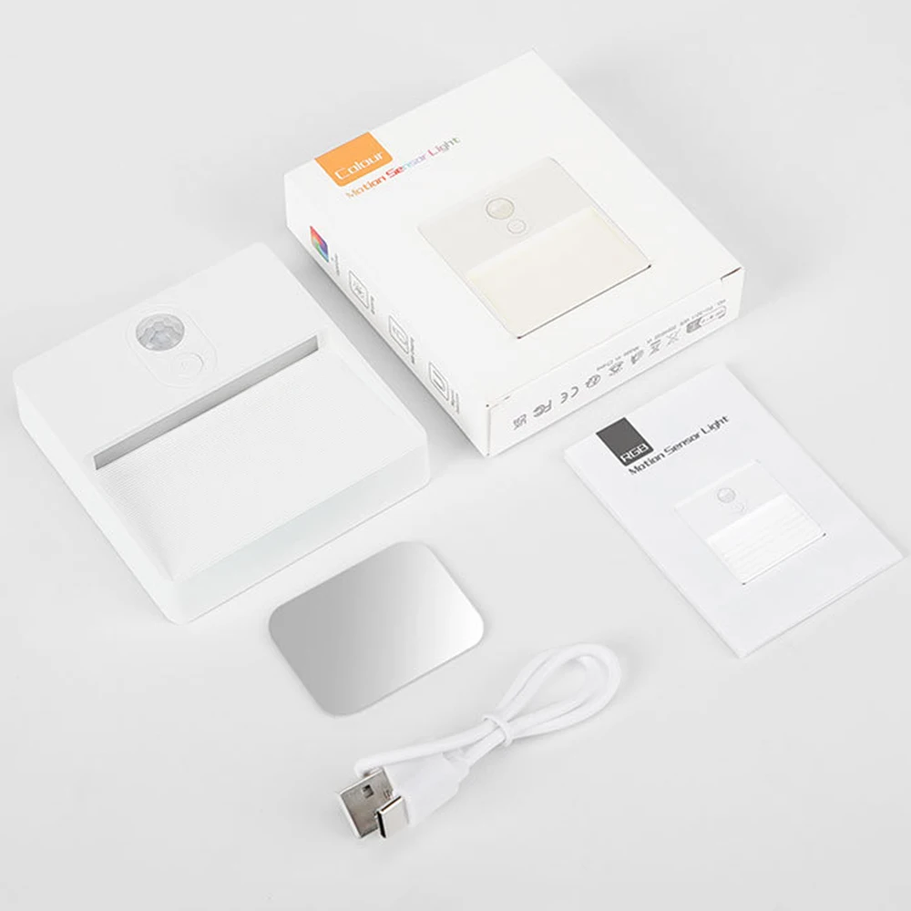 LED Motion Induction Wall Light Multi-color USB Carregamento Magnetic Body Sensor Night Light Energy Saving Home Emergency Lighting