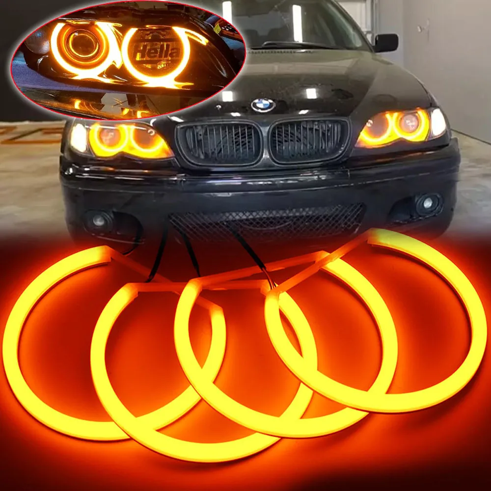 

Двухцветные светодиодные фары «ангельские глазки», комплект Halo Ring, указатель поворота DRL, Canbus для BMW E46 1998-2001, автозапчасти Vorfacelift