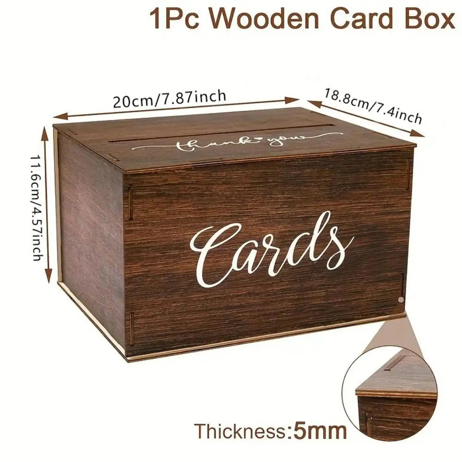 Wooden Card Holder Money Gift Box Container Case Storage Wedding Card Box for