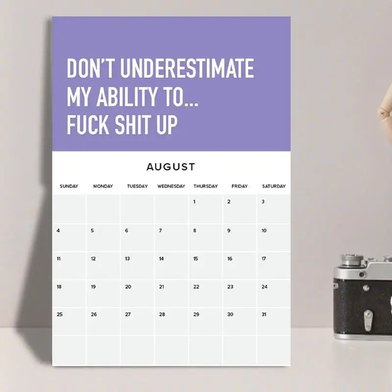 Calendario de pared mensual con espacio de escritura espacioso, planificador motivacional divertido, 2025, 2025