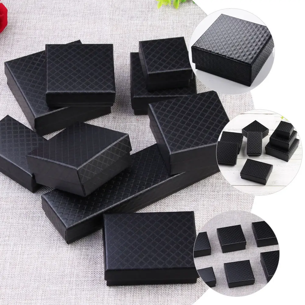 6Pcs Premium Jewelry Gift Box Set Ring Earring Necklace Holder Presentation Box with Cushioned Liner for Daughter Wife Friend