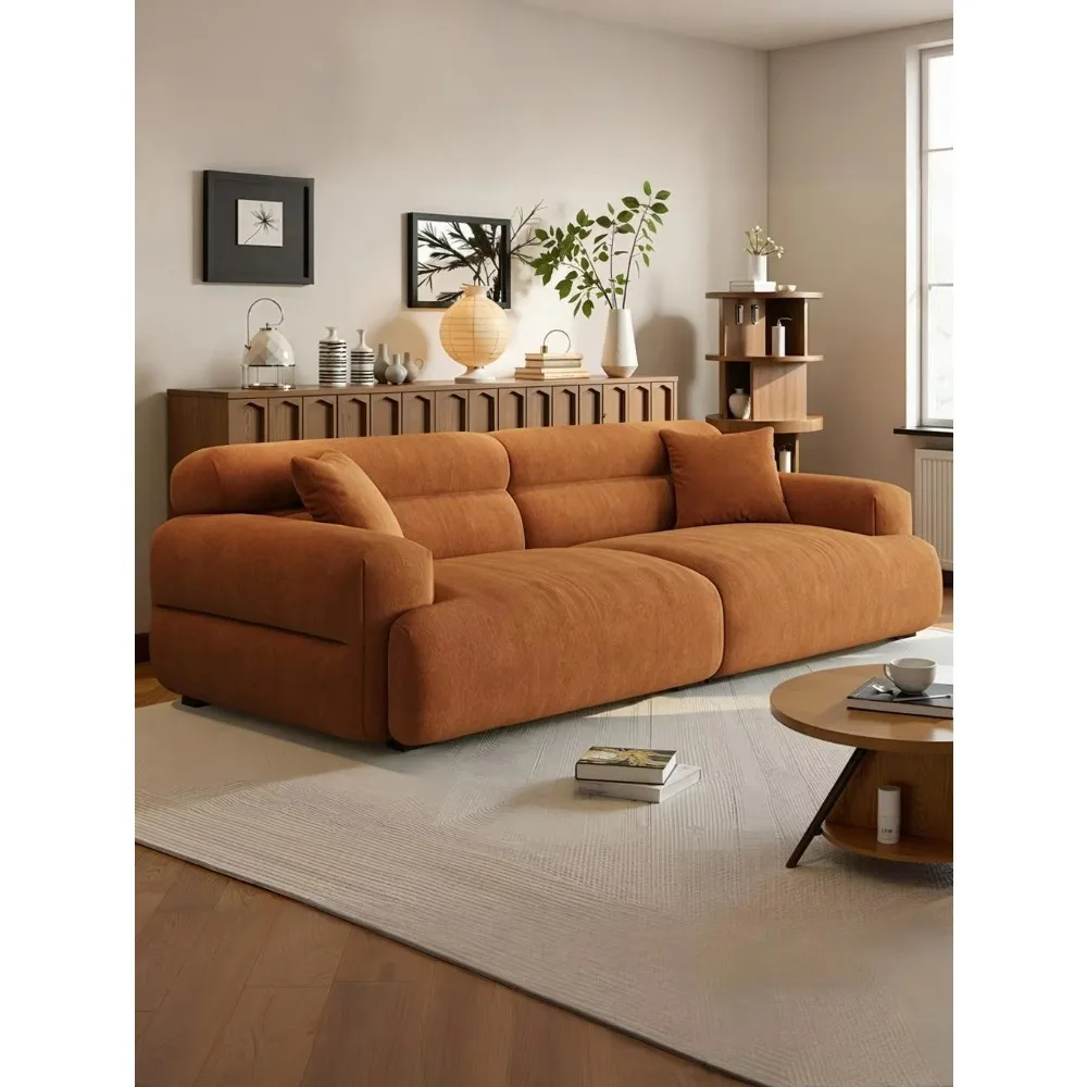 Modern Household Fabric Sofa Lamb Wool And Wool Material Soft Couch Comfort Living Room Sofa For Family Indoor Furnishing