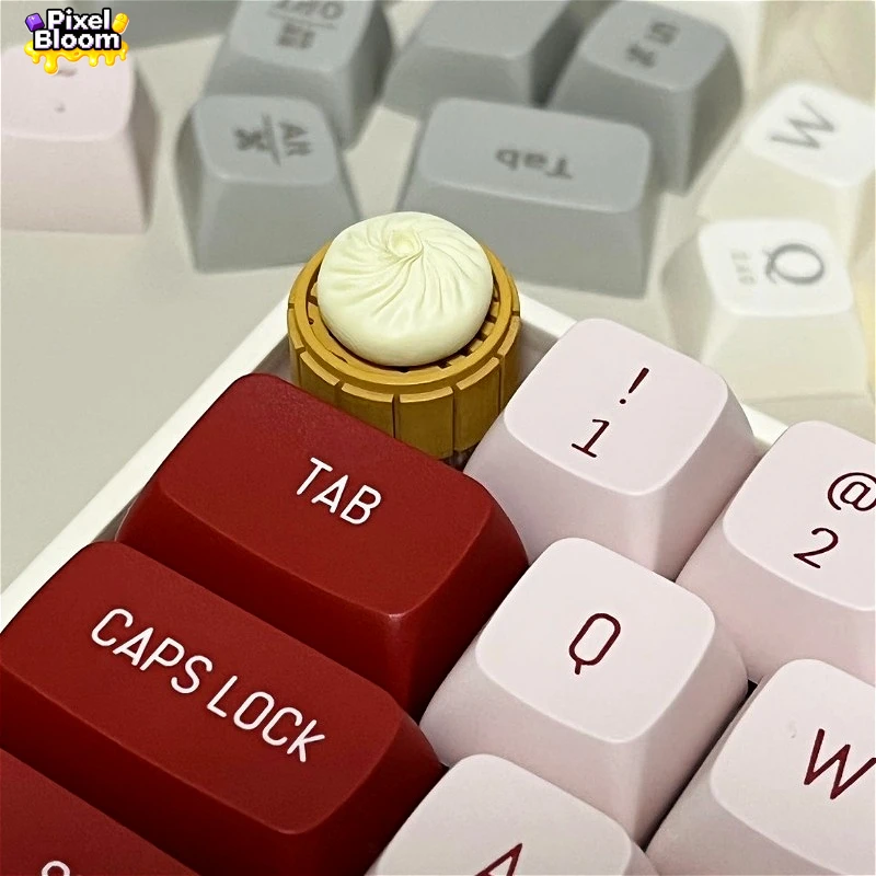

Dim Sum XiaoLongBao Dumpling Magnetic Swap ESC Keycap Fun Stress Relief Keycap for MX Switch R4 Key Perfect Gift