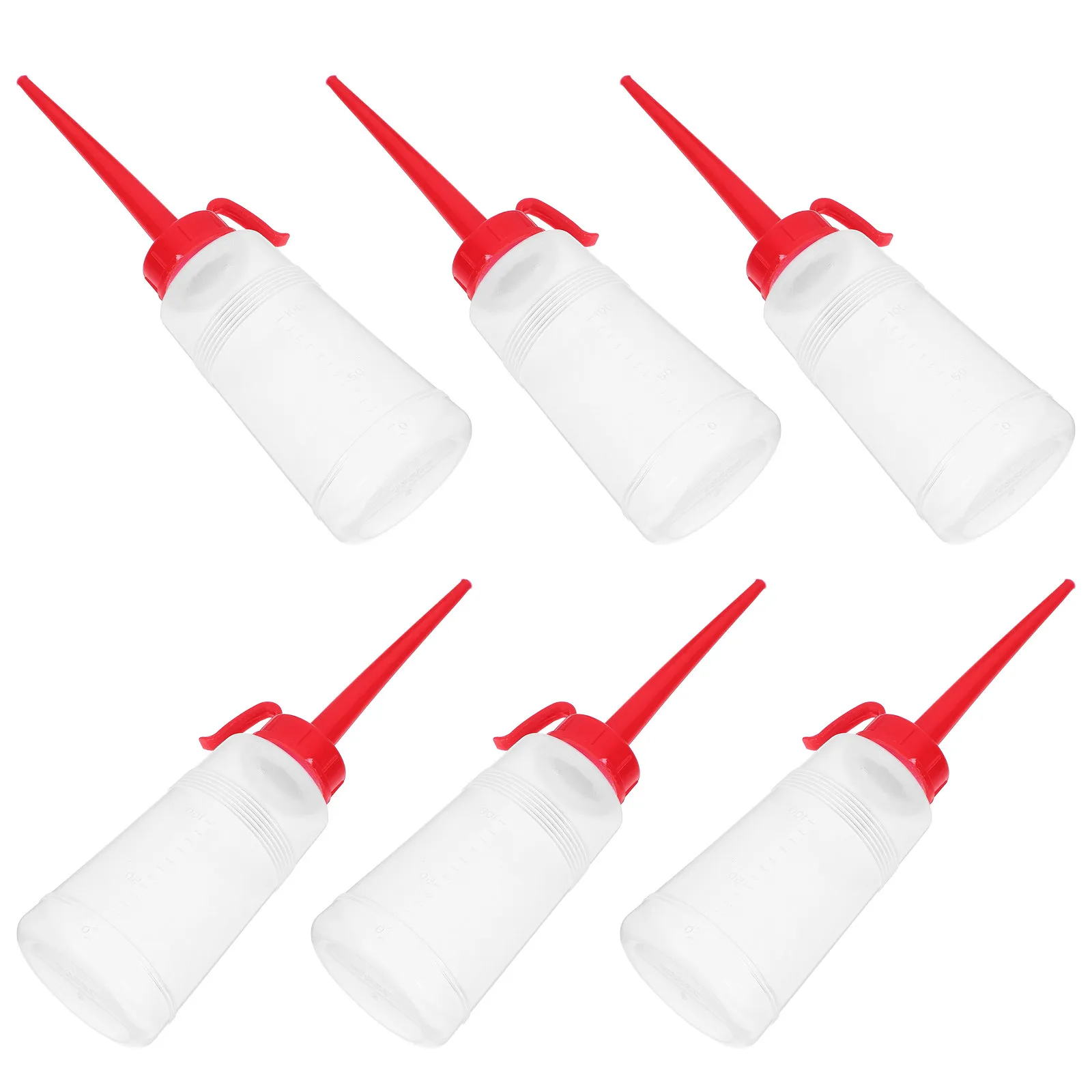 6Pcs Precision Oil Dispenser with Clear Body Long Spout for Sewing Machine Oil Automotive Maintenance Hair Applicator Bottle