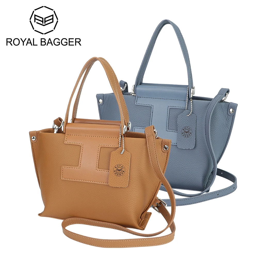 Royal Bagger Top-Handle Genuine Leather Handbag for Women, Trendy Casual Crossbody Bag, with Adjustable Shoulder Strap 1859