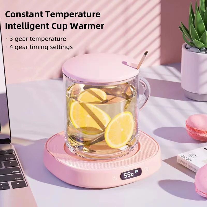 Smart Coffee Milk Cup Heater Electric Mug Warmer for Water Tea Constant Temperature Heating Coaster 3 Gear Warming Pad Timed-off