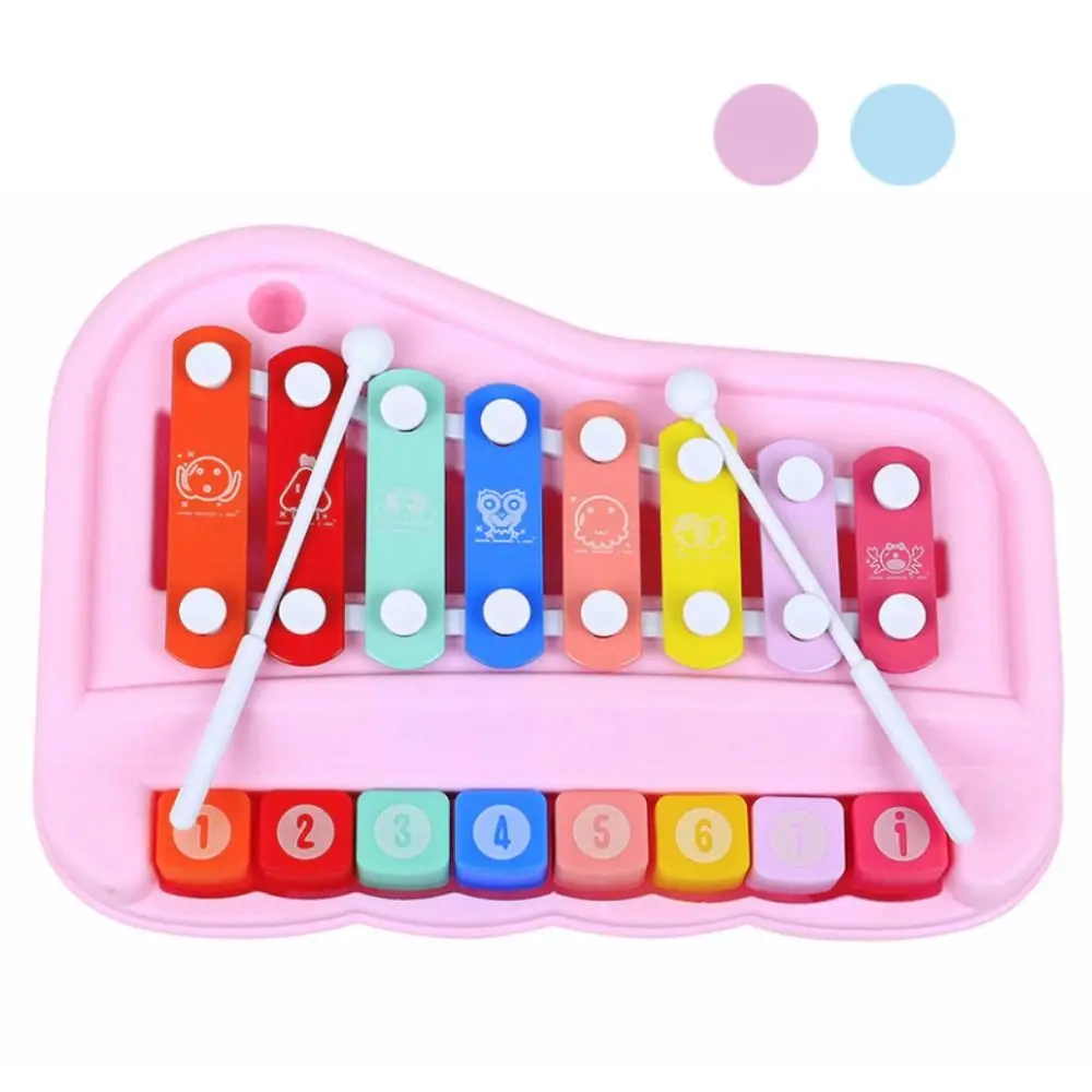 New 2 in 1 Piano Early Education with 8 Multicolored Keyboard Percussion Instrument Gift Puzzle for Toddlers 1-3 Years Old