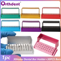 1PC 30Holes Dental Burs Drill Holder For High Speed Handpiece Burs Disinfection Colorful Aluminium Optional Block Dentisry Tools