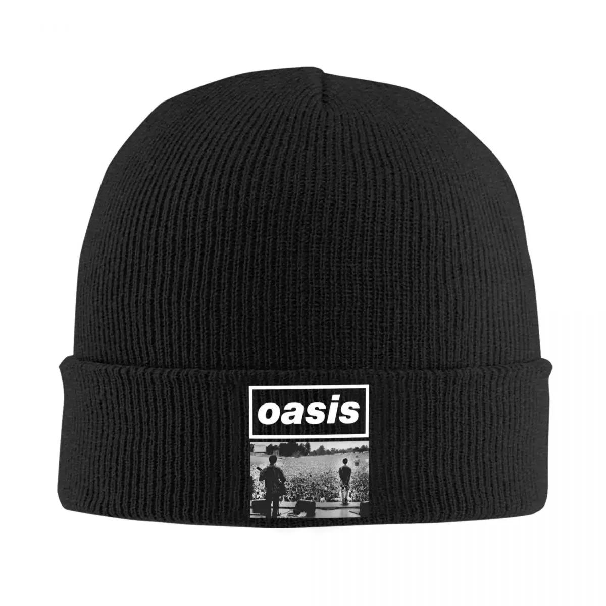 Oasised 90s Rock Music Knitted Hat Women's Men's Skullies Beanies Winter Hats Crochet Melon Cap